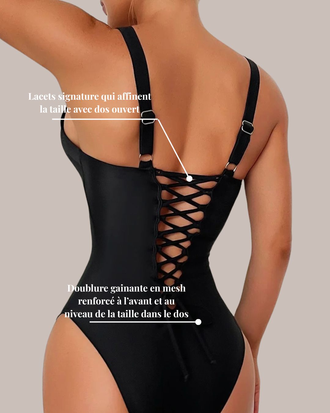 SCULPTA PURE - Maillot sculptant à dos lacé