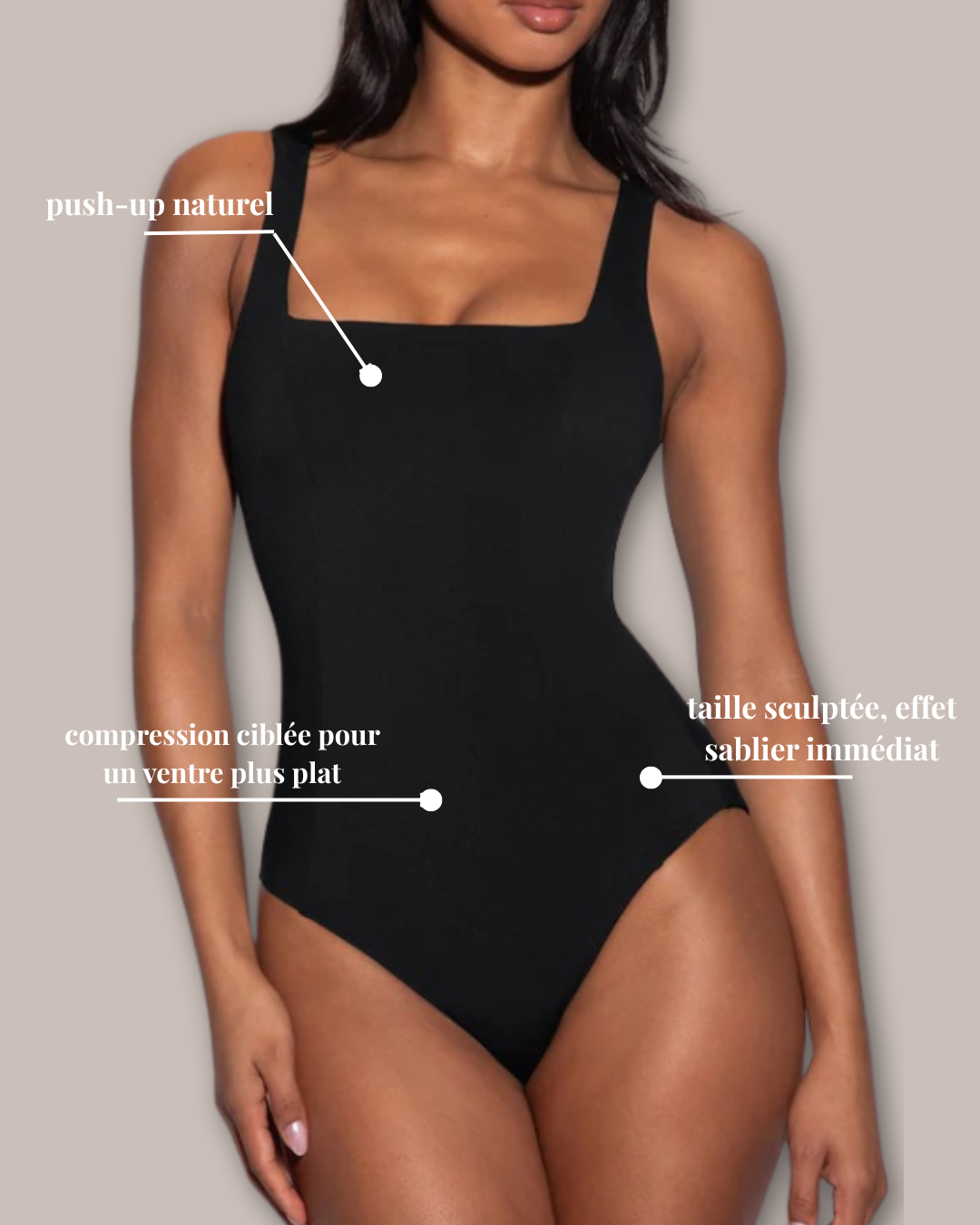 SCULPTA PURE - Maillot sculptant à dos lacé