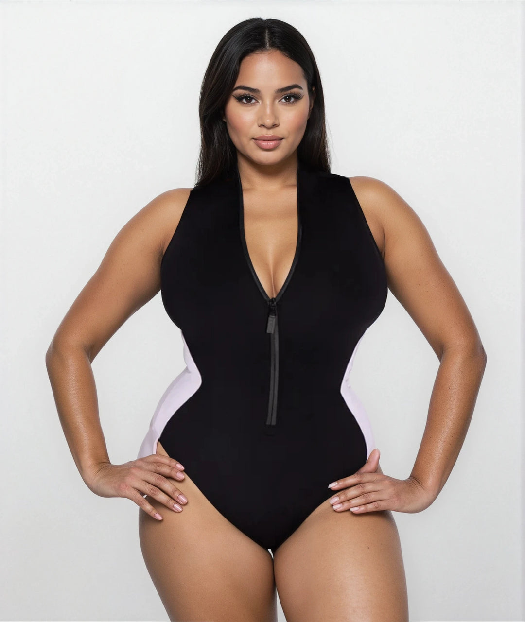 SCULPTA ZIP - Maillot de bain gainant push-up avec zip.