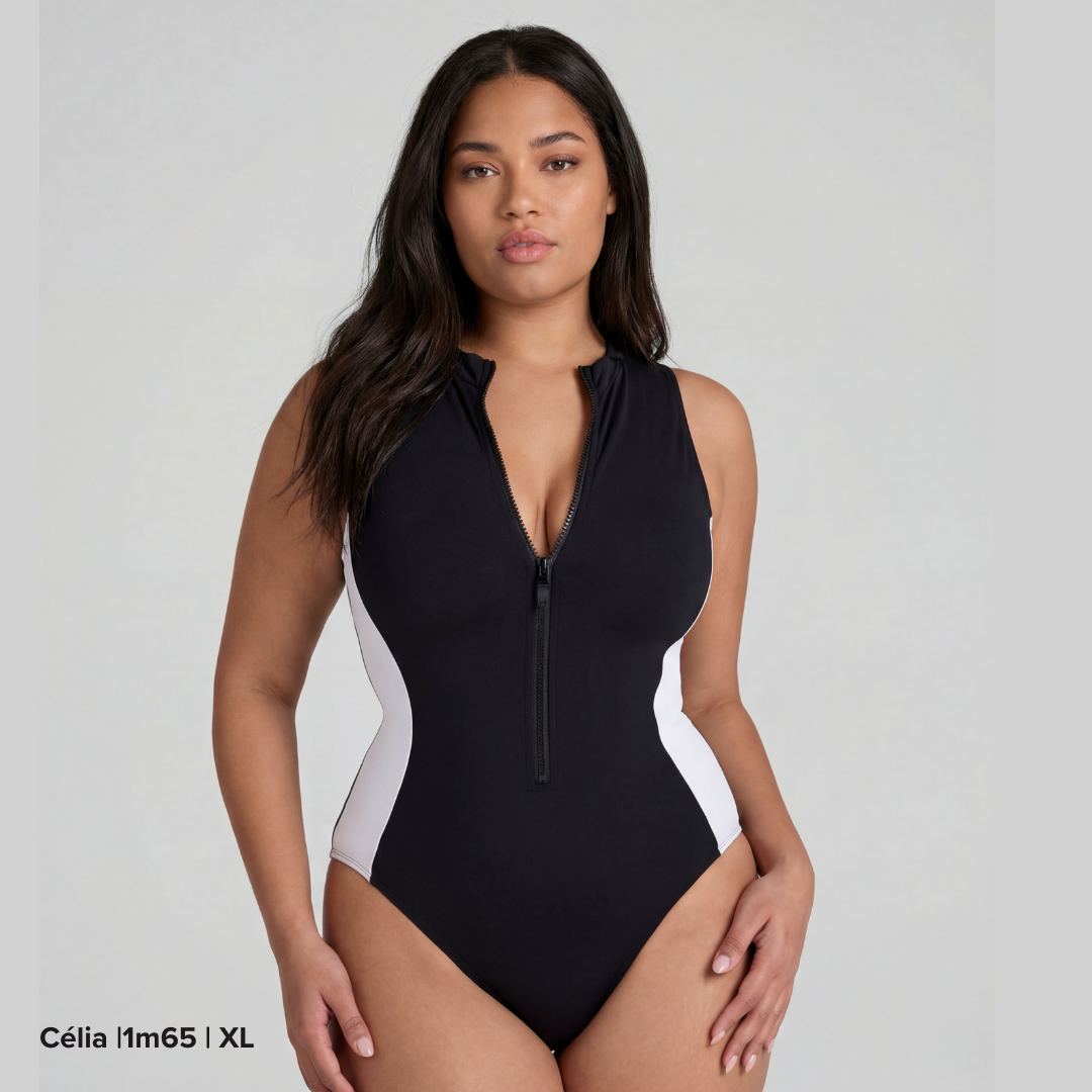 SCULPTA ZIP - Maillot de bain gainant push-up avec zip.
