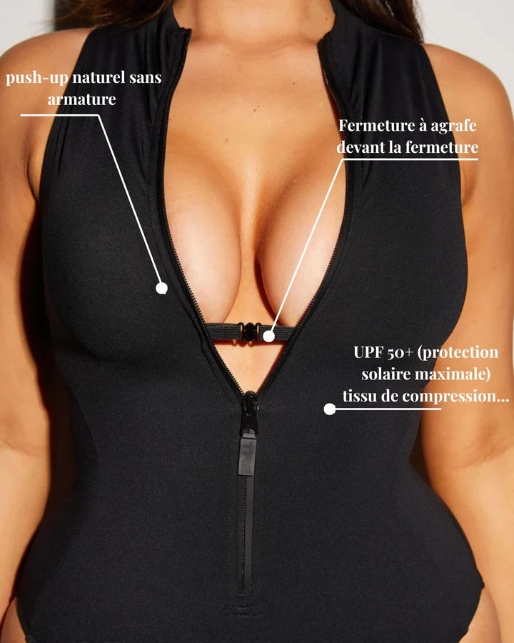 SCULPTA ZIP - Maillot de bain gainant push-up avec zip.