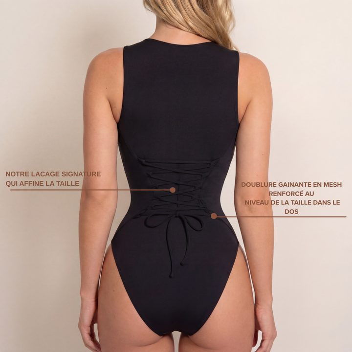 SCULPTA ZIP - Maillot de bain gainant push-up avec zip.