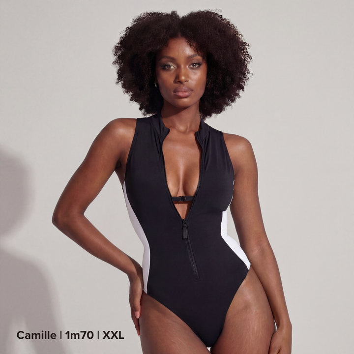 SCULPTA ZIP - Maillot de bain gainant push-up avec zip.