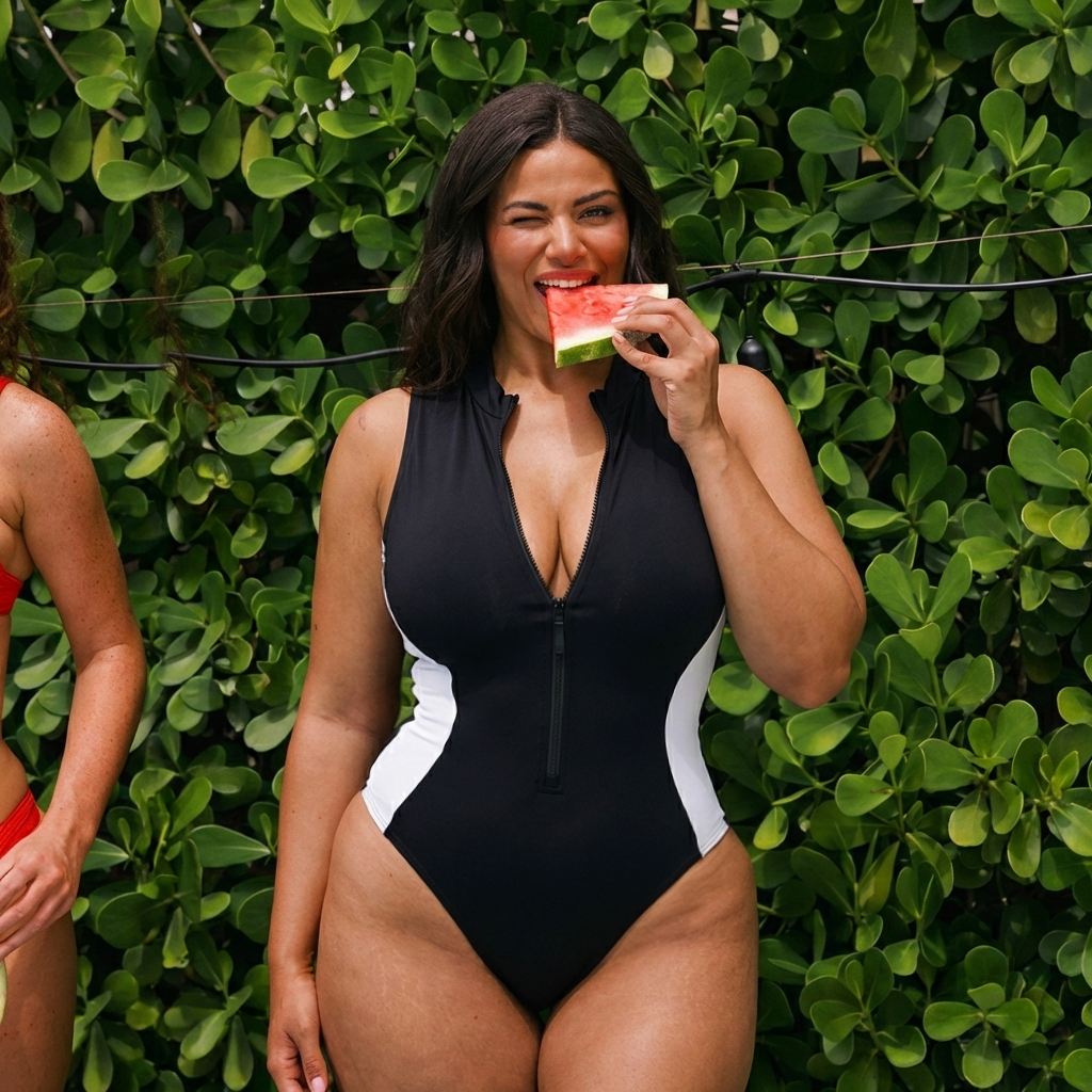 Maillot gainant ZIP — ventre plat et décolleté ajustable