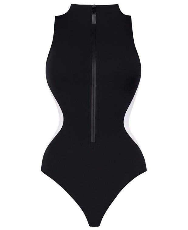 Maillot gainant ZIP — ventre plat et décolleté ajustable